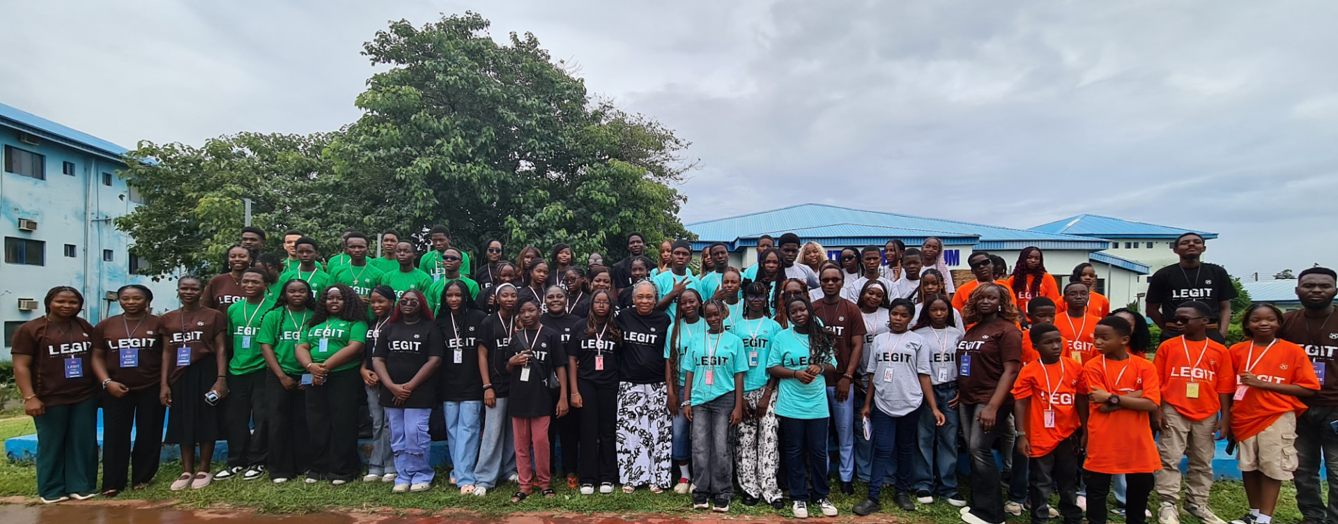 A wide view of the camp community together